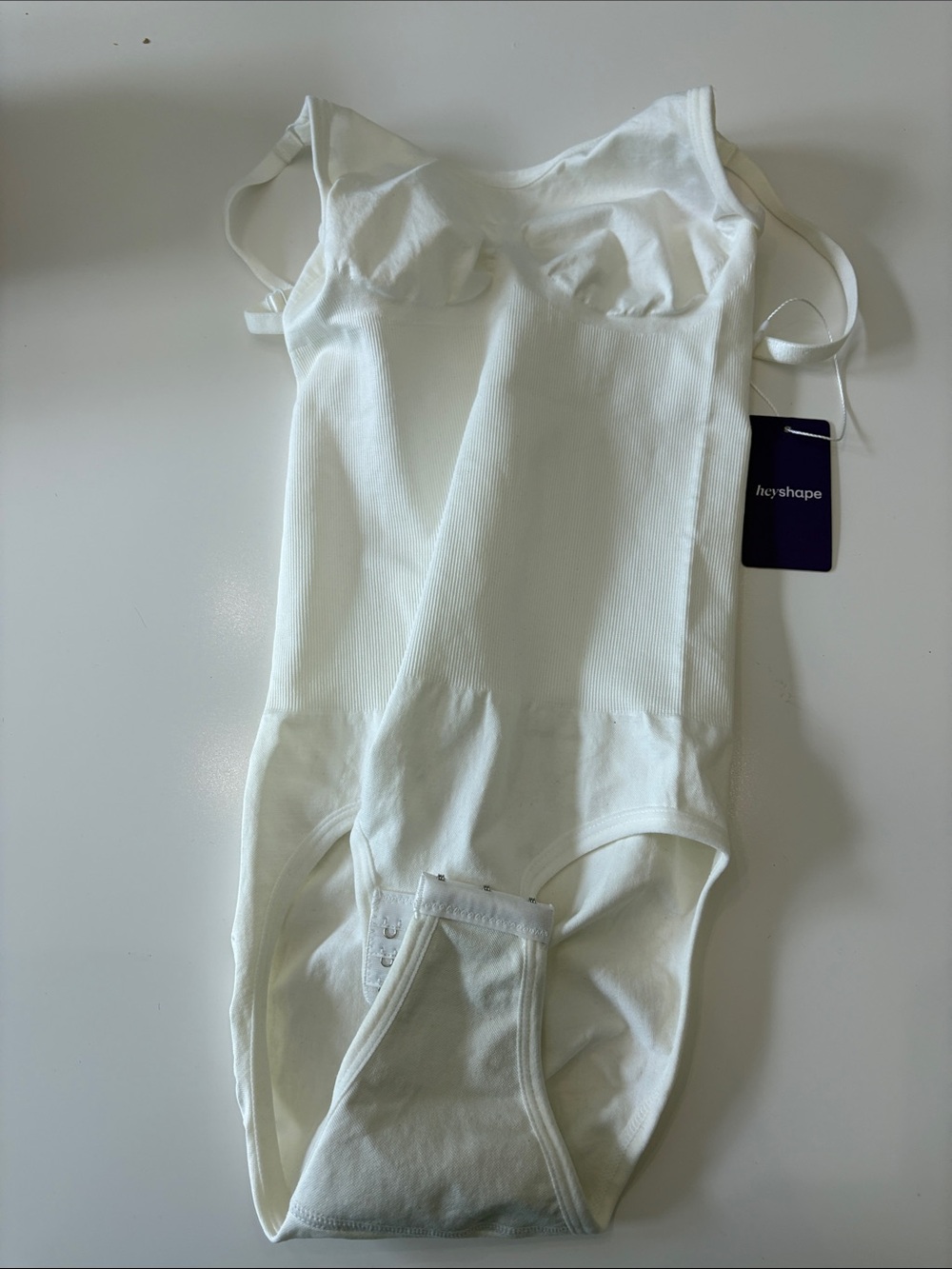 HeyShape Lightweight White Shaping Bodysuit with Adjustable Straps
